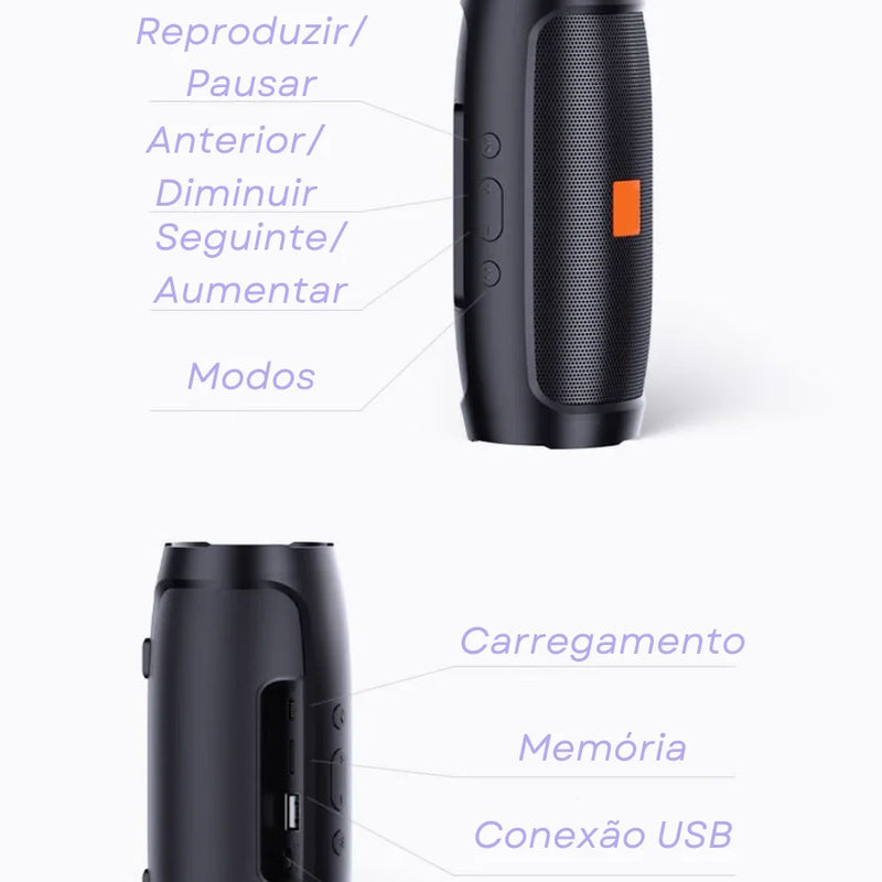 Caixa de Som Charge Mini 3 + Portátil Com Bluetooth Radio Hi-Fi Sem Fio Bateria de Longa Duração Caixa de Musica