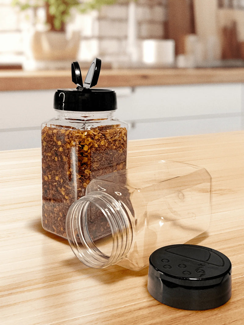 Kit com 10 Potes de Temperos com Tampa Dupla de Dosagem 220ml