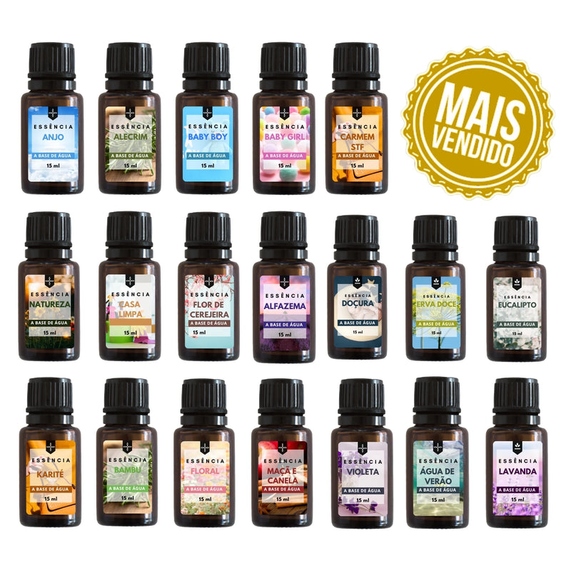 Kit de Essências Concentradas de 15ml para Umidificador de Ambiente à Base de Água