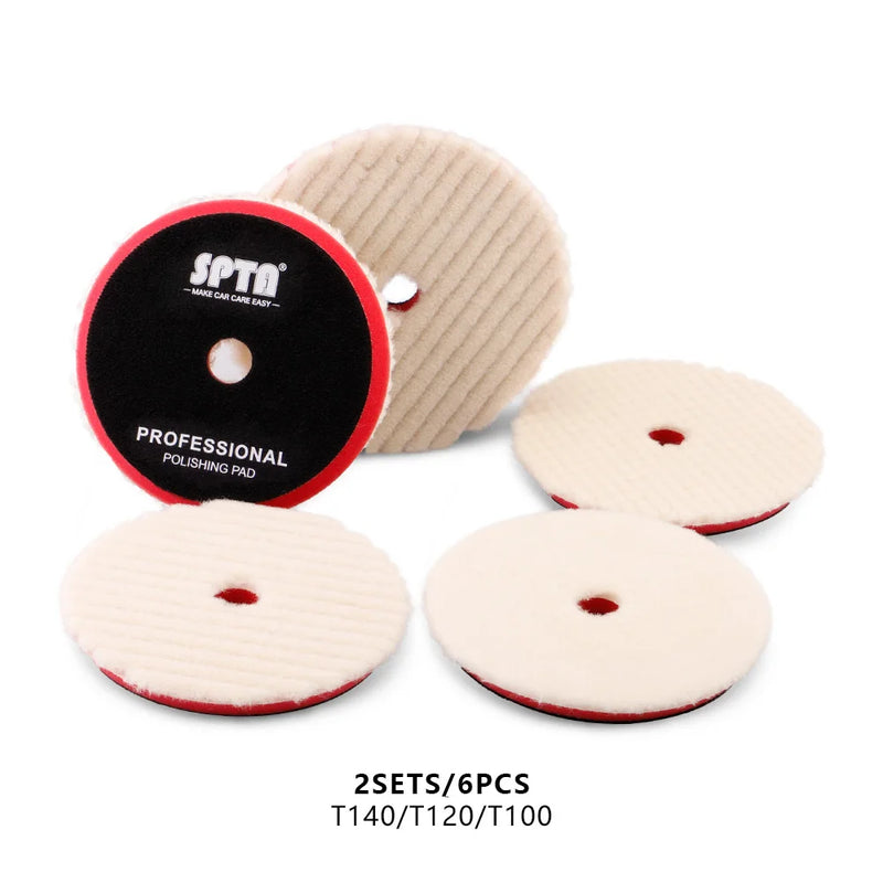 SPTA 3"(80mm)/5"(125mm)/6"(150mm) Boina de Lã Japonesa para Polimento Boina de Lã para Polimento Para Remoção de Riscos Automotivos