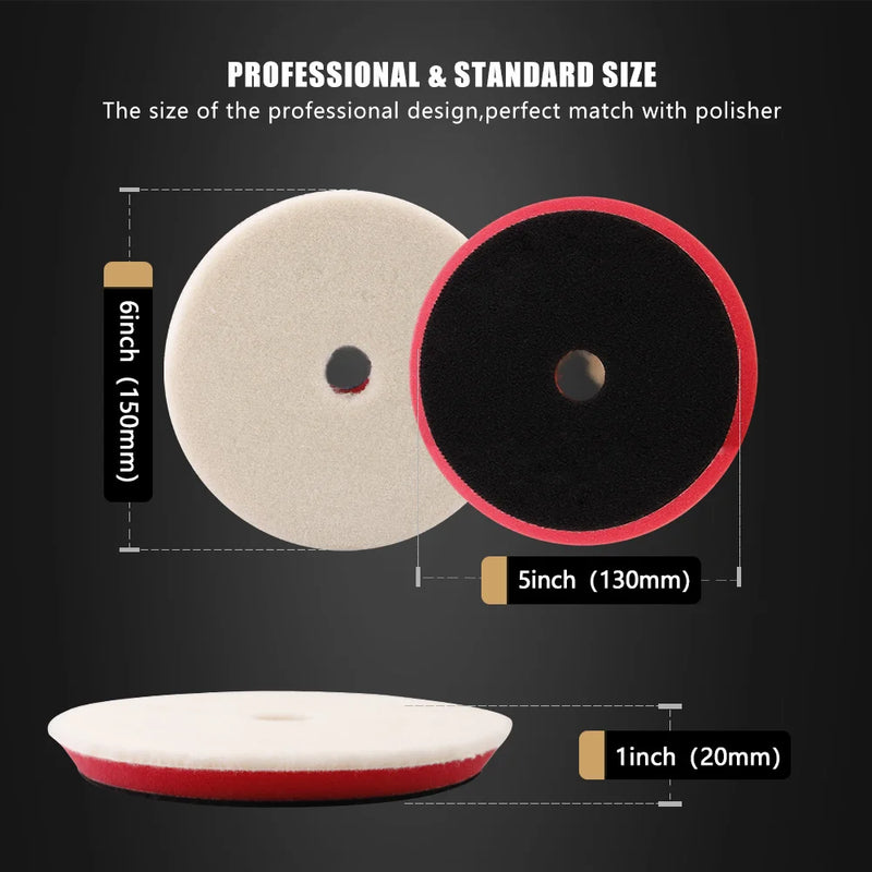 SPTA 3"(80mm)/5"(125mm)/6"(150mm) Boina de Lã Japonesa para Polimento Boina de Lã para Polimento Para Remoção de Riscos Automotivos