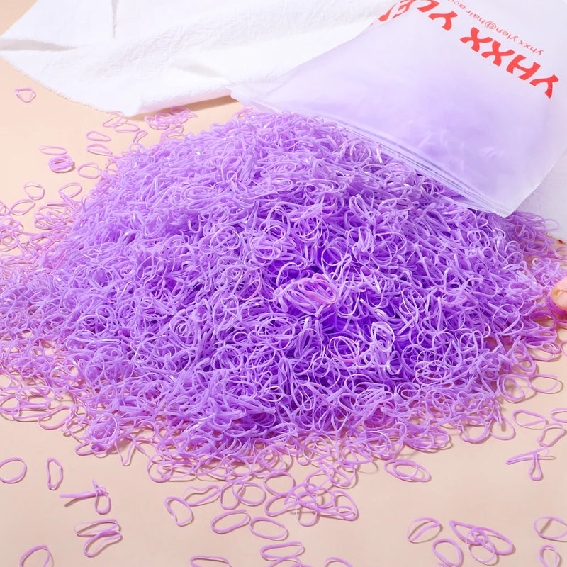 500/1000/2000pcs Elásticos de Cabelo Coloridos Descartáveis para Meninas