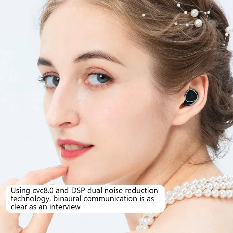 Fones de ouvido Bluetooth M10 com microfone, caixa carregadora de fone de ouvido, fones de ouvido sem fio, tela de exibição LED