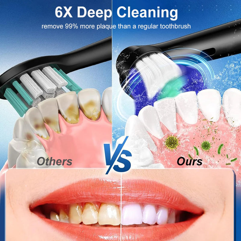 Escova de Dentes Elétrica Rotativa Recarregável para Adultos