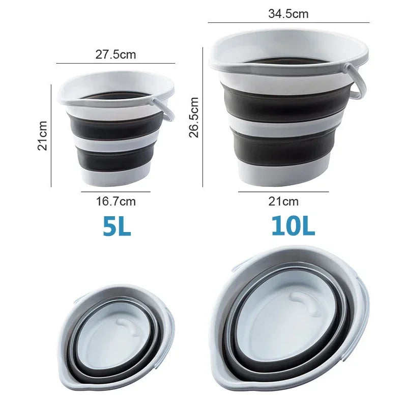 Balde de Água Dobrável 5/10/15L Balde de Limpeza Doméstica de Plástico Dobrável Suprimentos Portáteis para Acampamento ao Ar Livre Jardinagem Pesca