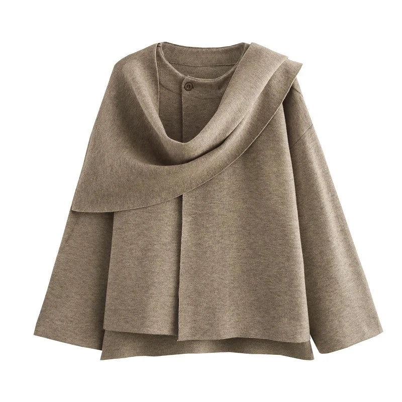 Casacos de Inverno de Pelúcia para Mulheres Cachecol Assimétrico Jaqueta de Meia-Estação para Mulheres Parkas Casaco Acolchoado de Manga Comprida Jaqueta Feminina