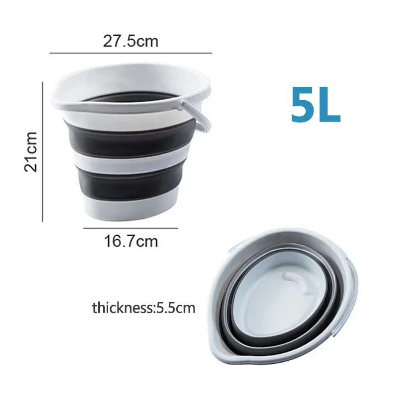 Balde de Água Dobrável 5/10/15L Balde de Limpeza Doméstica de Plástico Dobrável Suprimentos Portáteis para Acampamento ao Ar Livre Jardinagem Pesca