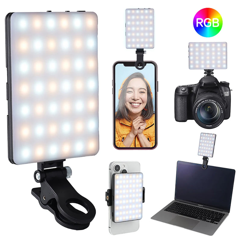 Mini Fill Light RGB LED - Iluminação Compacta para Fotografia e Vídeo
