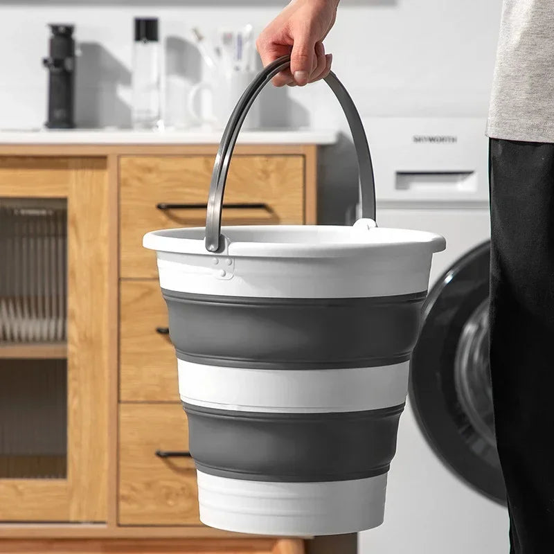 Balde de Água Dobrável 5/10/15L Balde de Limpeza Doméstica de Plástico Dobrável Suprimentos Portáteis para Acampamento ao Ar Livre Jardinagem Pesca