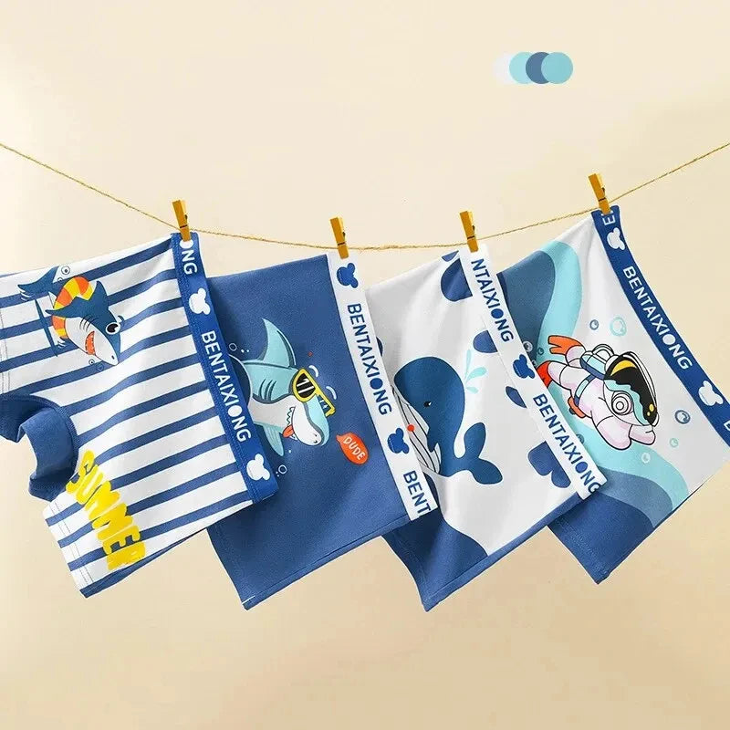 Conjunto de 4 Cuecas Infantis para Meninos
