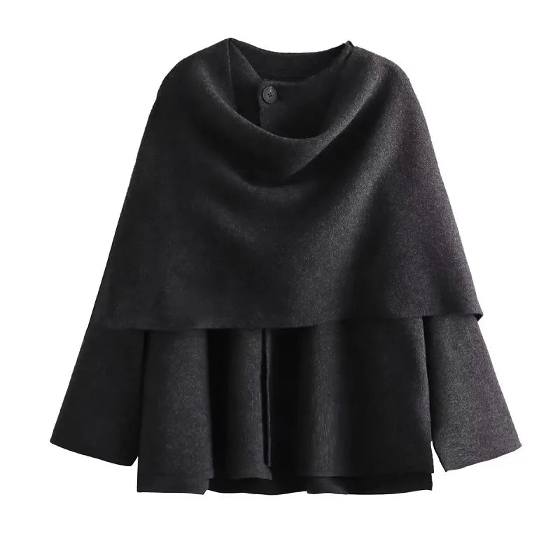 Casacos de Inverno de Pelúcia para Mulheres Cachecol Assimétrico Jaqueta de Meia-Estação para Mulheres Parkas Casaco Acolchoado de Manga Comprida Jaqueta Feminina