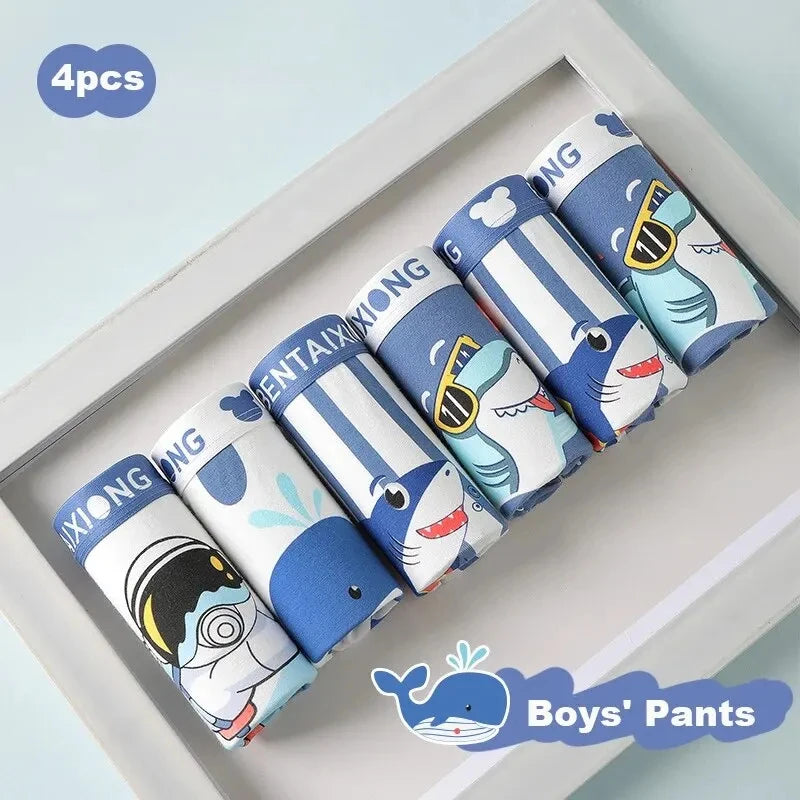 Conjunto de 4 Cuecas Infantis para Meninos