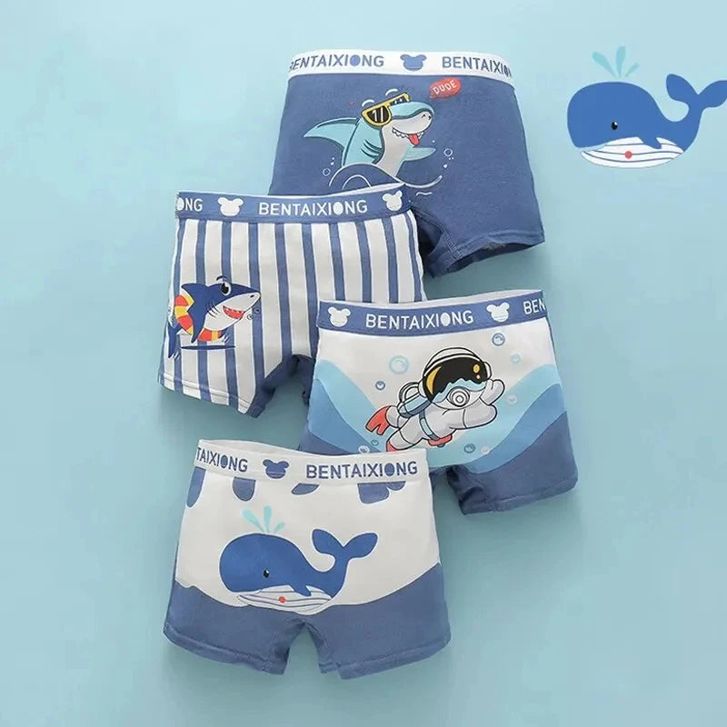 Conjunto de 4 Cuecas Infantis para Meninos
