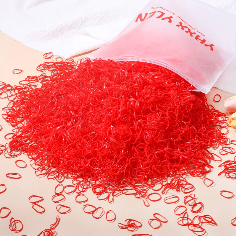 500/1000/2000pcs Elásticos de Cabelo Coloridos Descartáveis para Meninas