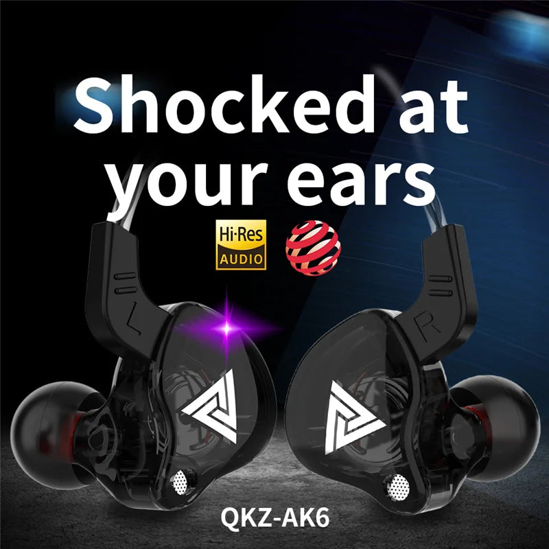 Fone de Ouvido HiFi com Driver de Cobre Original QKZ AK6