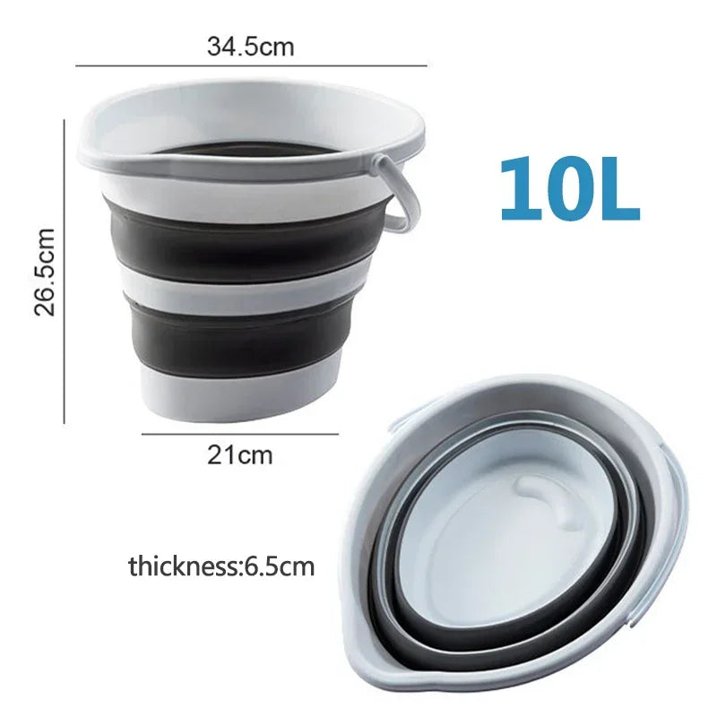 Balde de Água Dobrável 5/10/15L Balde de Limpeza Doméstica de Plástico Dobrável Suprimentos Portáteis para Acampamento ao Ar Livre Jardinagem Pesca
