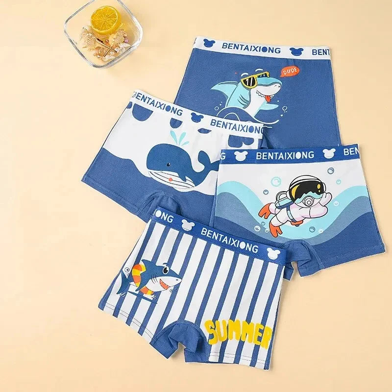 Conjunto de 4 Cuecas Infantis para Meninos