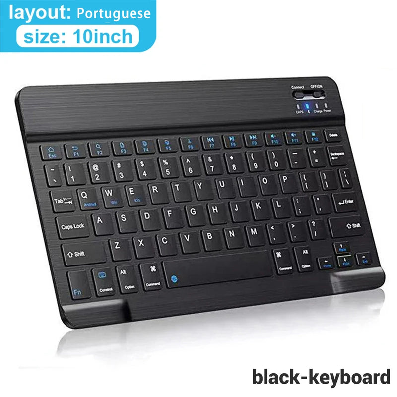 Teclado e Mouse Bluetooth Sem Fio para IOS, Android, Windows Tablet, iPad Air, Mini, Pro