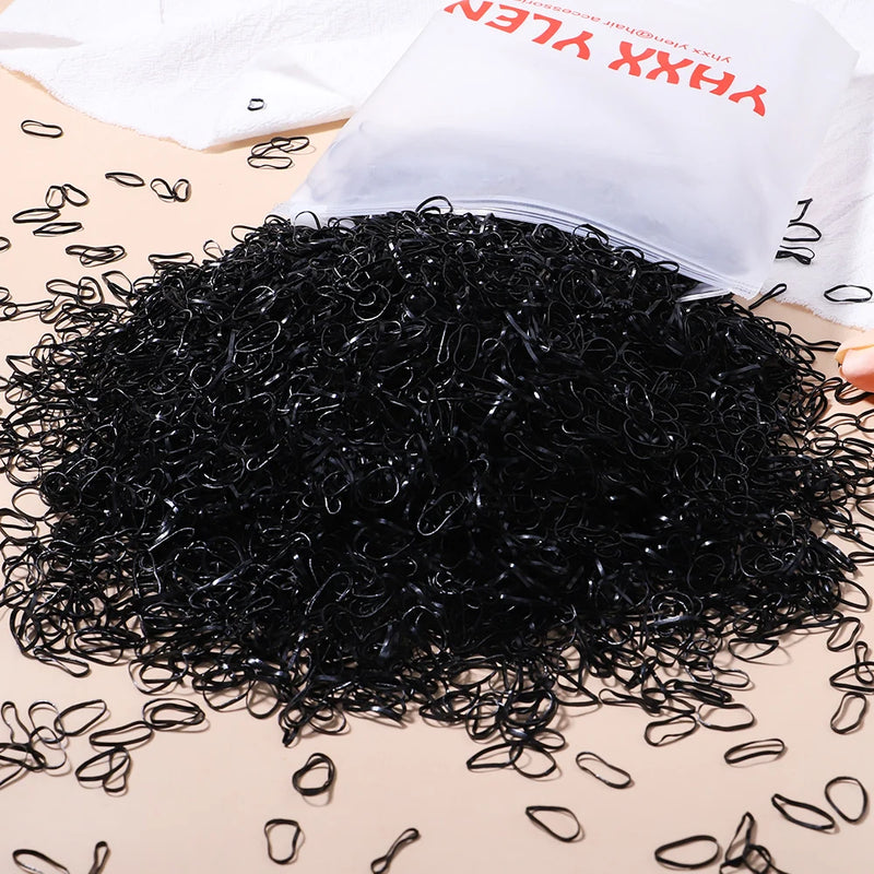 500/1000/2000pcs Elásticos de Cabelo Coloridos Descartáveis para Meninas