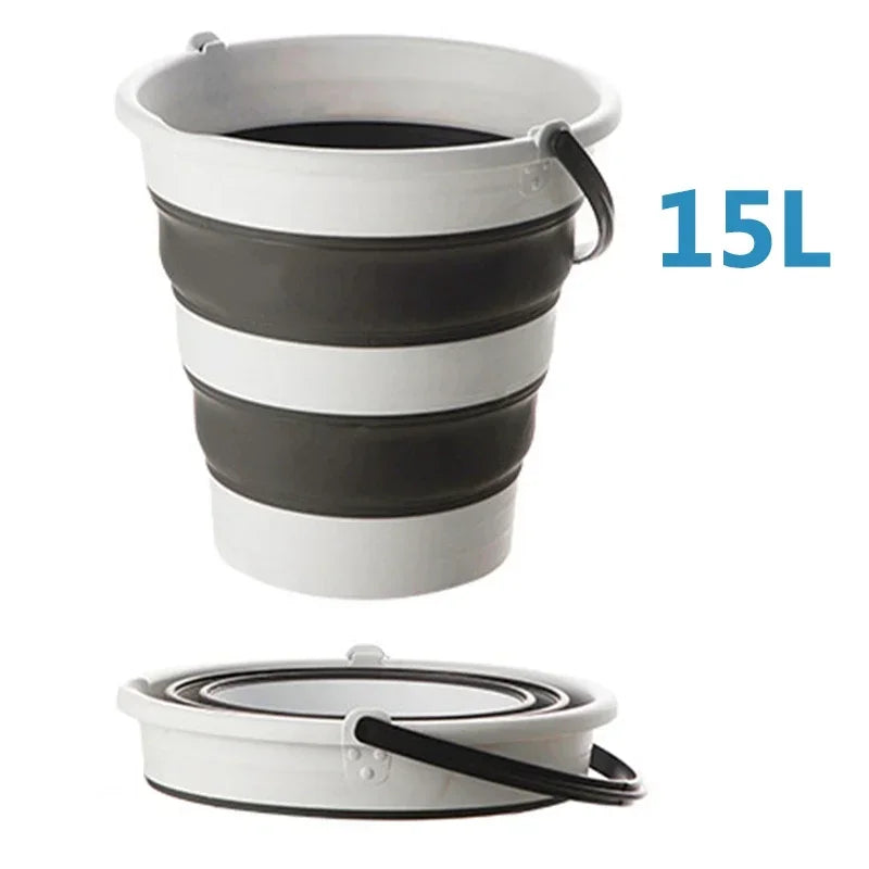Balde de Água Dobrável 5/10/15L Balde de Limpeza Doméstica de Plástico Dobrável Suprimentos Portáteis para Acampamento ao Ar Livre Jardinagem Pesca
