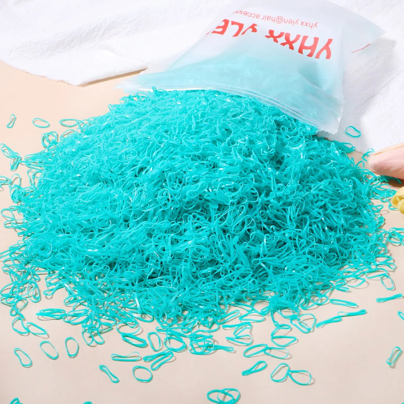 500/1000/2000pcs Elásticos de Cabelo Coloridos Descartáveis para Meninas