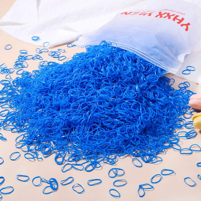 500/1000/2000pcs Elásticos de Cabelo Coloridos Descartáveis para Meninas