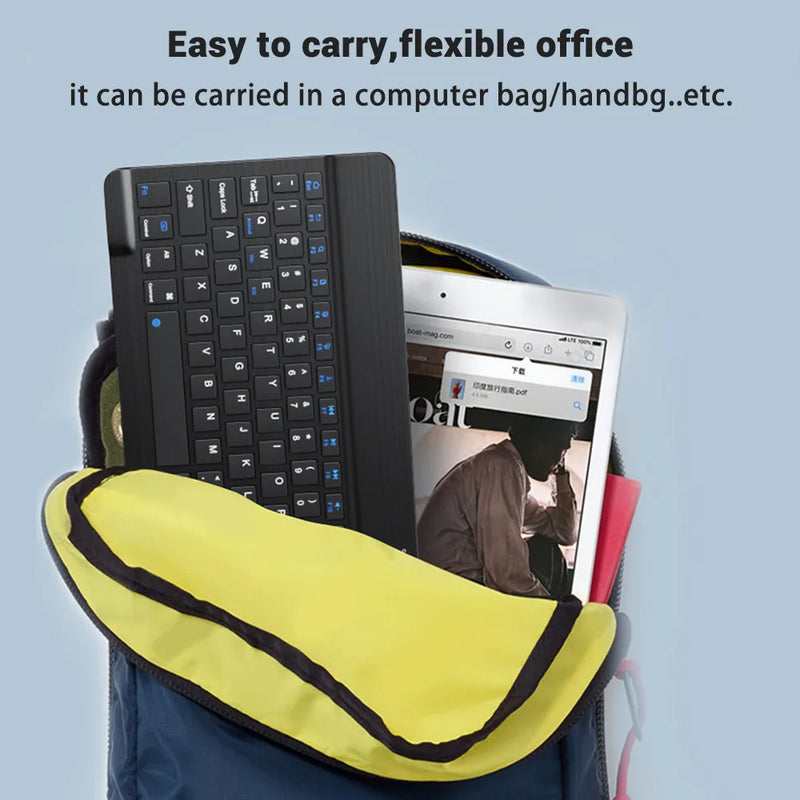 Teclado e Mouse Bluetooth Sem Fio para IOS, Android, Windows Tablet, iPad Air, Mini, Pro